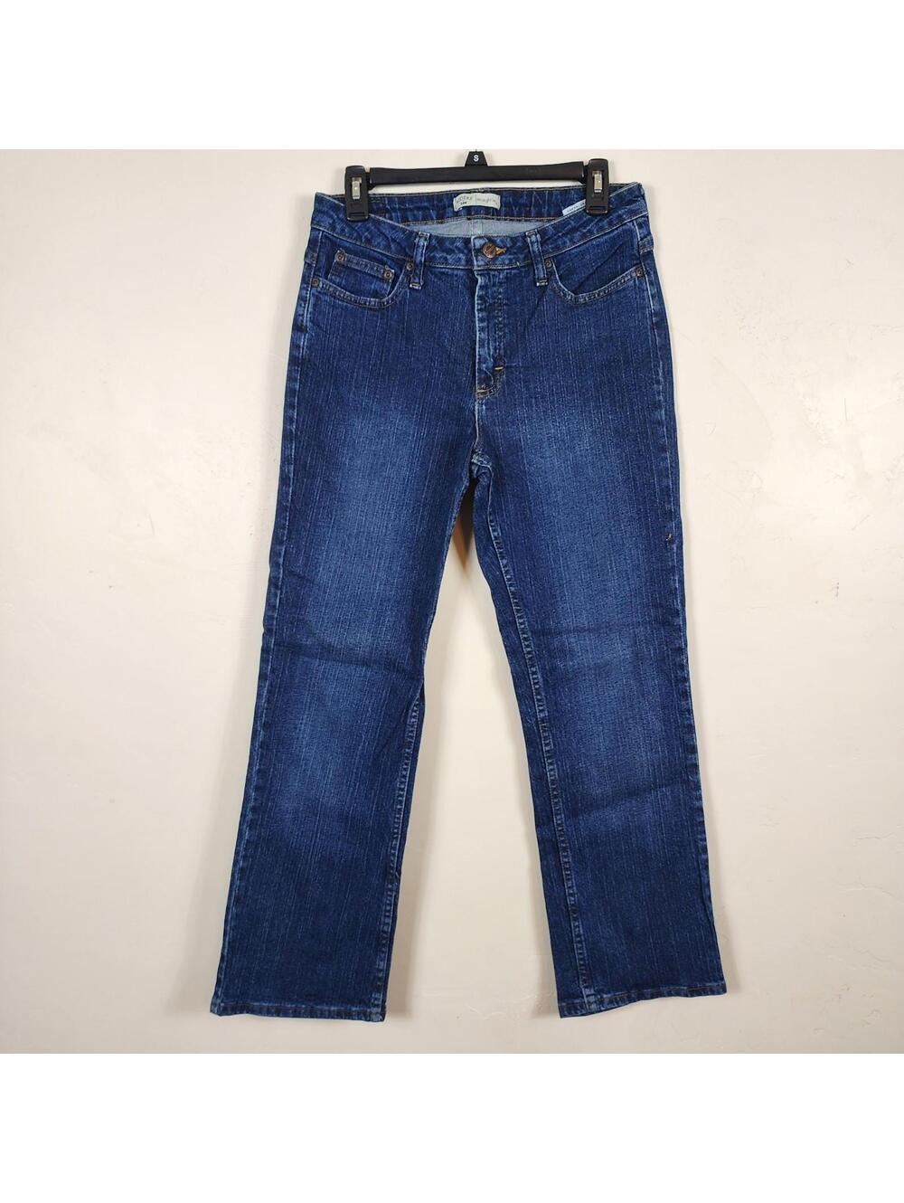 Riders by Lee Womens Classic Fit Straight Leg Denim Jeans Dark Wash Size 8 P